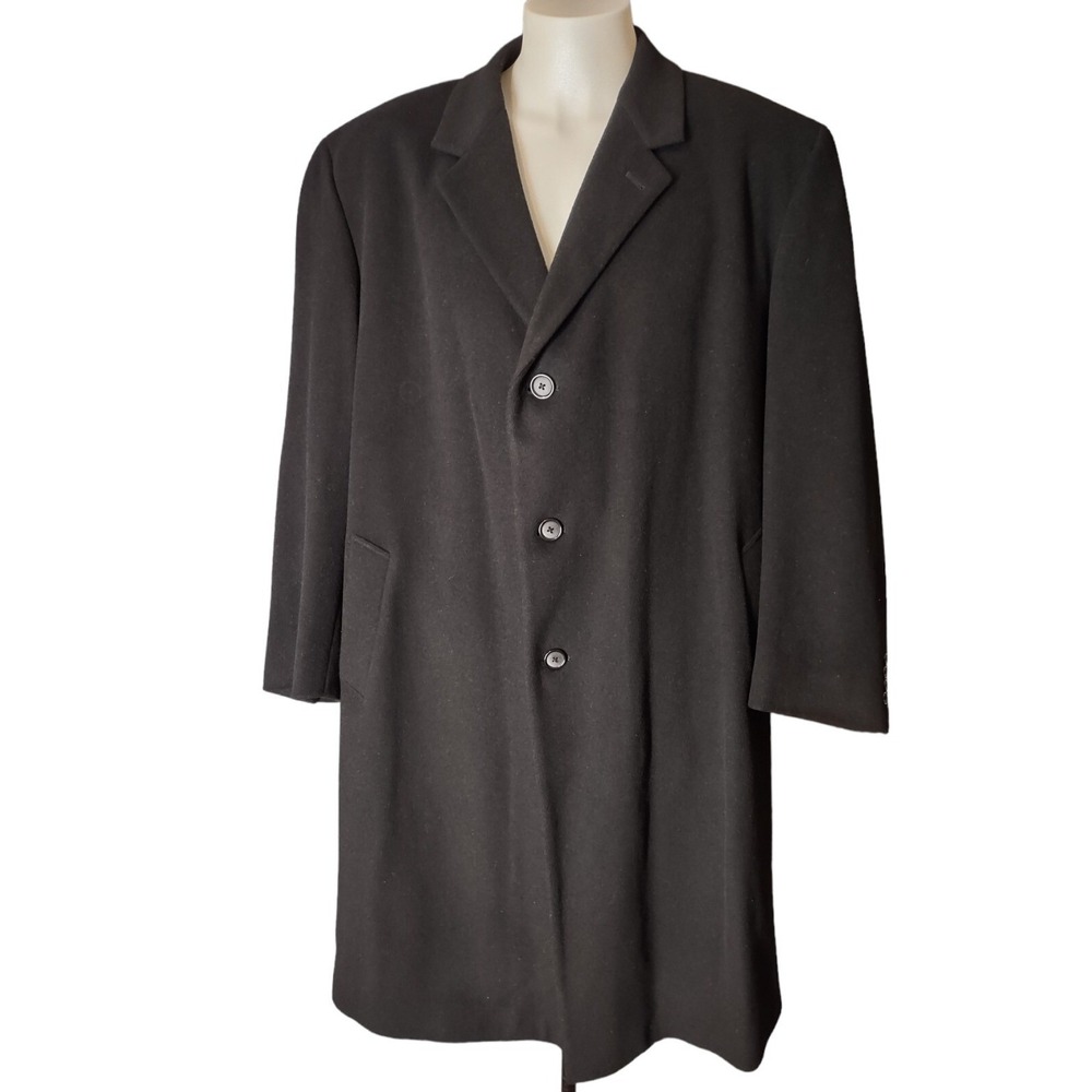 Platinum Series Overcoat 52 Regular Mens Wool Cashmere Long Jacket Black Classic